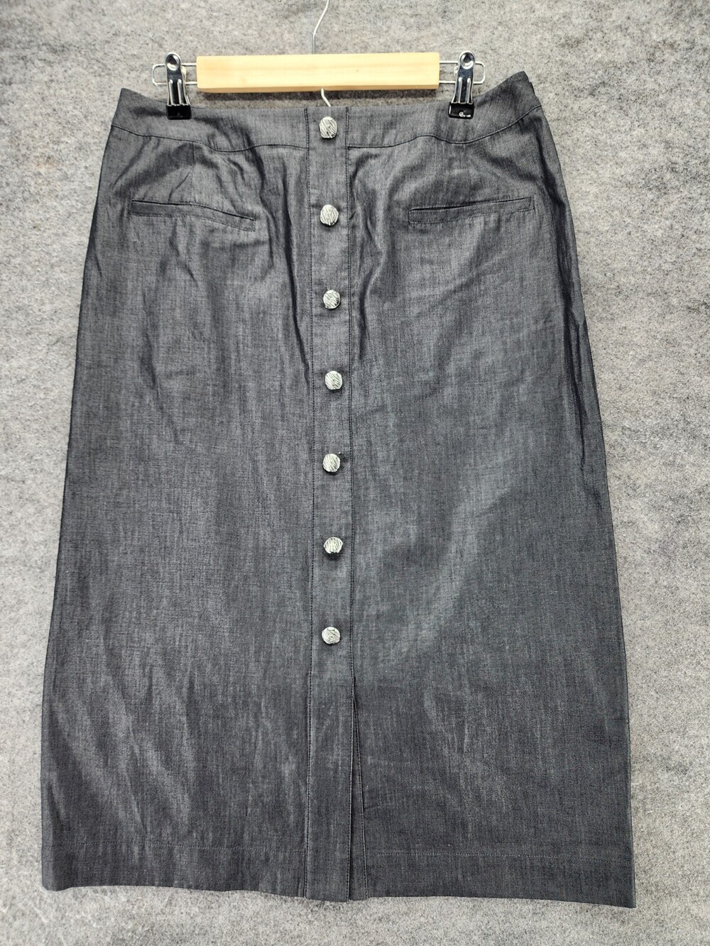 Ming Wang Skirt Womens Small Midi Gray